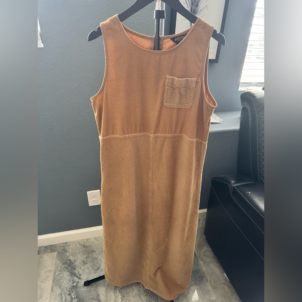 Vintage Sleeveless Brown Midi Dress